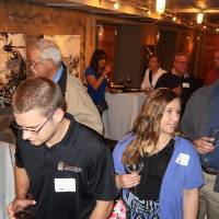 wide shot of group networking